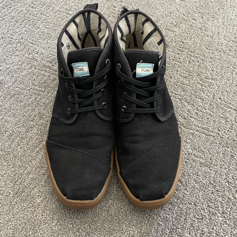 Men's Tom Venice collection black canvas cup sole boot
